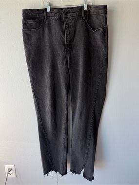 Good American black high rise split ankle straight leg jeans Women’s sz 15